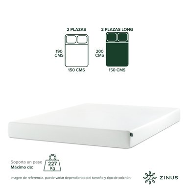 COLCHÓN ZINUS 2 PLAZAS ESPUMA GREEN TEA LONG 150 X 200 X 15 CM - 4