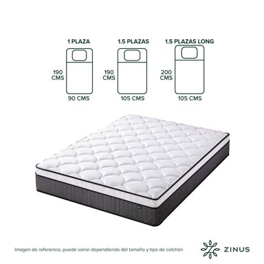 COLCHON ZINUS 2 PLAZAS 150X190X30CM ESPUMA Y RESORTES POCKET - 3