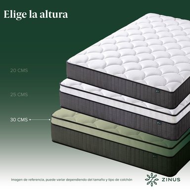COLCHON ZINUS 2 PLAZAS LONG 150X200X30CM ESPUMA Y RESORTES - 7