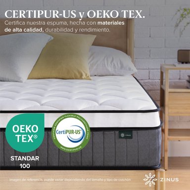 COLCHON ZINUS 2 PLAZAS LONG 150X200X30CM ESPUMA Y RESORTES - 8