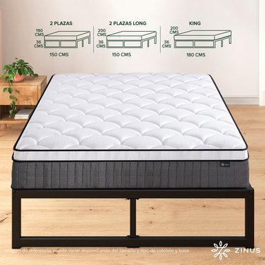 CAMA ABEL ZINUS RESORTES POCKET 1 PLAZA 25CMS - 3