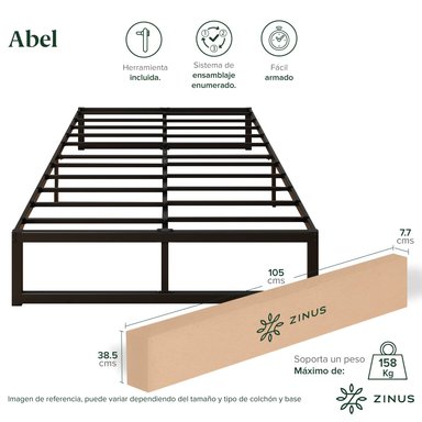 CAMA ABEL ZINUS RESORTES POCKET 1 PLAZA 25CMS - 5