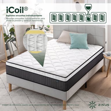 CAMA ABEL ZINUS RESORTES POCKET 1 PLAZA 25CMS - 6