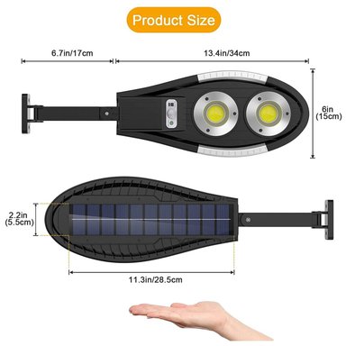 FOCO SOLAR TOTAL CLICK 20 W EXTERIOR SENSOR DE MOVIMIENTO 35X15 CM NEGRO - 2