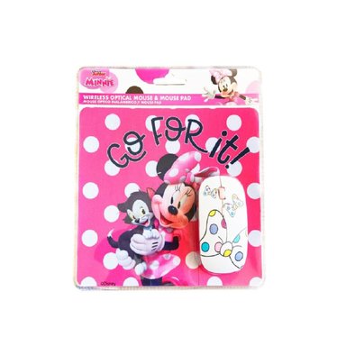 MOUSE INALÁMBRICO DISNEY KIT USB 3B Y PAD ROSADO MINNIE - 2