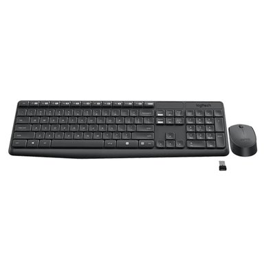KIT TECLADO Y MOUSE WINDOWS INALÁMBRICO LOGITECH USB NEGRO MK235 - 3