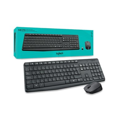 KIT TECLADO Y MOUSE WINDOWS INALÁMBRICO LOGITECH USB NEGRO MK235 - 4