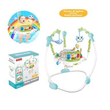 JUGUETE ARNES SALTARIN ELASTICO PARA BEBE CON ACCESORIOS AZUL - 4