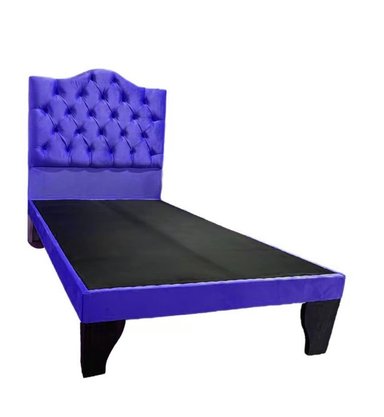 CAMA 1,5 PLAZAS OVALADO, INCLUYE BASE Y RESPALDO AZUL ELECTRICO FLOBAL - 2