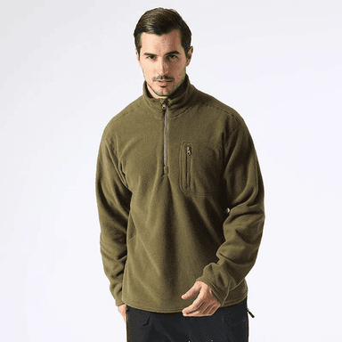 ABRIGO DE INVIERNO POLERON POLAR HOMBRE VERDE - 1