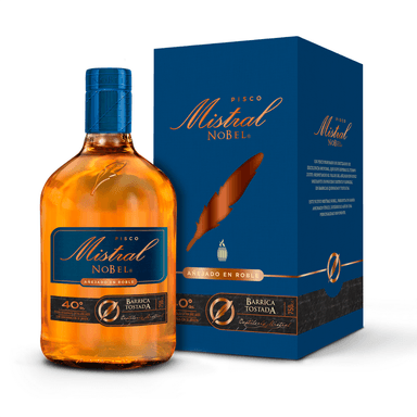 PISCO MISTRAL BOTELLA VIDRIO 750 CC NOBEL BARRICA TOSTADA 40° - 1