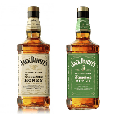 SET WHISKY JACK DANIEL'S BOTELLA VIDRIO WHISKEYS 750 CC HONEY + APPLE - 1