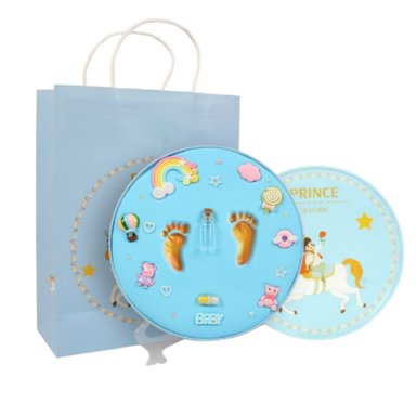 KIT PARA ESTAMPAR HUELLA DE BEBÉ + ACCESORIOS CELESTE - 1