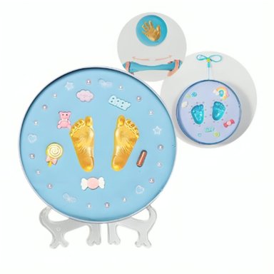 KIT PARA ESTAMPAR HUELLA DE BEBÉ + ACCESORIOS CELESTE - 2