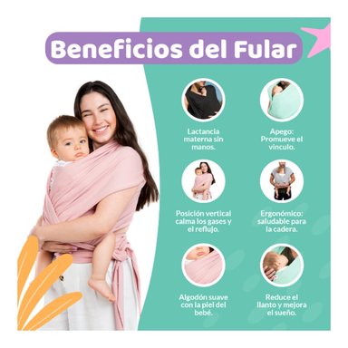 FULAR PORTABEBÉ ALGODÓN SEMIELASTICADO NEGRO - 3