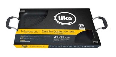 PLANCHA DOBLE 46 X 28 CM ANTIADHERENTE MAJESTIC ILKO | Plateado - 2