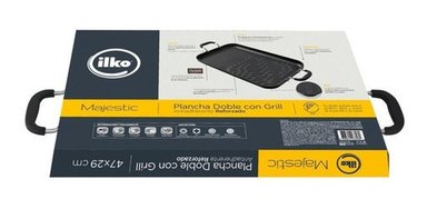 PLANCHA DOBLE 46 X 28 CM ANTIADHERENTE MAJESTIC ILKO | Plateado - 3
