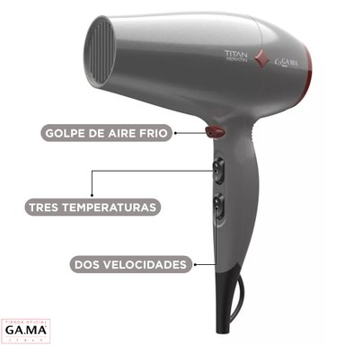 SECADOR DE PELO GAMA DIAMOND TITAN KERATIN 2300W MICRO GLITT | Gris - 4
