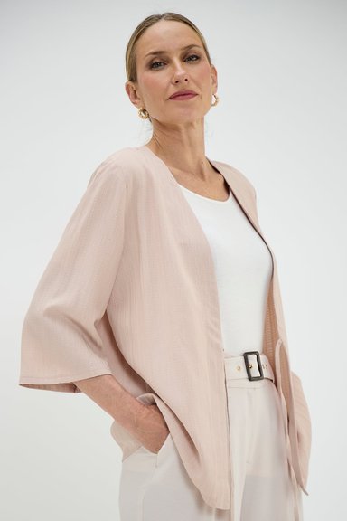 KIMONO MUJER GRIFFE BEIGE TEXTURA - 4