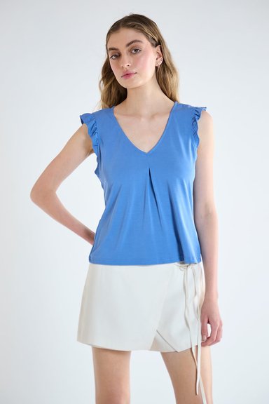 POLERA MUJER IO AZUL LISA - 1