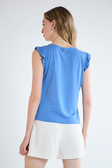 POLERA MUJER IO AZUL LISA - 4