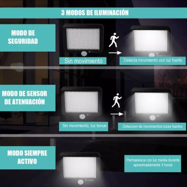 PACK X4 FOCO LED SOLARES DE SEGURIDAD 250WATTS - 3
