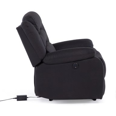 BERGER 1 CUERPO RECLINABLE ELÉCTRICO MODERNO EN COLOR NEGRO NEW PRAGA 8041RFFBKPW - 6