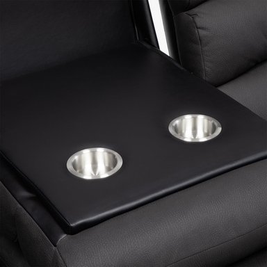 SOFÁ 3 CUERPOS RECLINABLE MODERNO EN COLOR NEGRO NEW PRAGA 8041SFFBK - 7