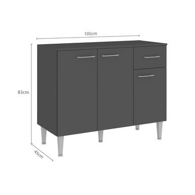 MUEBLE VEKKA HOME EVANDRO BASE GRAFITO 105 CM MDP - 7