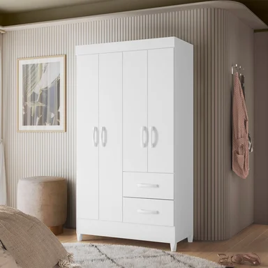 COMBO CLOSET VEKKA HOME MOBI 4 PUERTAS 2 CAJONES + COMODA 8 CAJONES BLANCO - 2