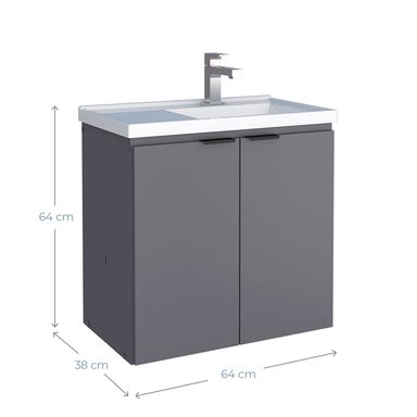 VANITORIO VEKKA HOME AEREO ASTER 60 GREY MDP - 6