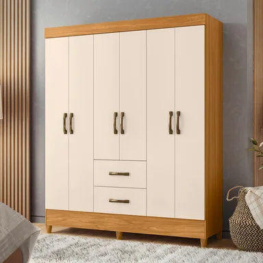 COMBO CLOSET VEKKA HOME MOBI 6 PUERTAS 2 CAJONES + CLOSET ESPEJO 4 PUERTAS 2 CAJONES BEIGE - 2