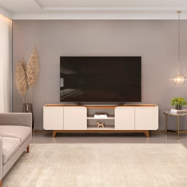 RACK TV 75 PULGADAS 4 PUERTAS VEKKA HOME NADINE BEIGE - 1