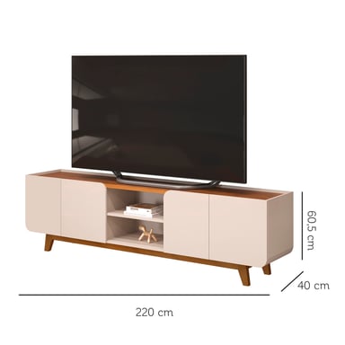 RACK TV 75 PULGADAS 4 PUERTAS VEKKA HOME NADINE BEIGE - 8