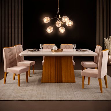 JUEGO DE COMEDOR VEKKA HOME CELINA ITALIA LIA 6 SILLAS - 1