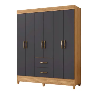 CLOSET VEKKA HOME MOBI 6 PUERTAS 2 CAJONES GRAFITO - 2