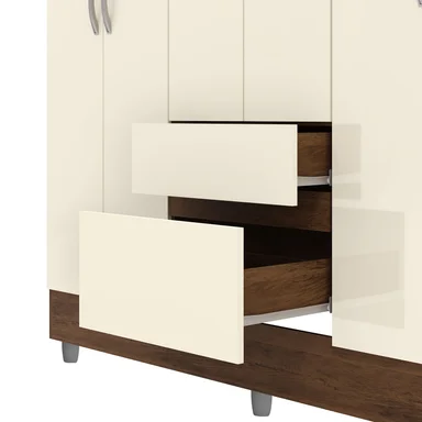 CLOSET 6 PUERTAS 2 CAJONES VEKKA HOME IDEAL CREMA - 7