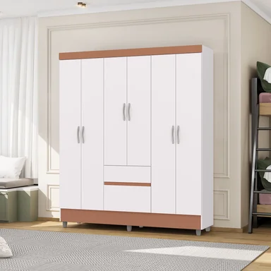 CLOSET 6 PUERTAS 2 CAJONES VEKKA HOME IDEAL BLANCO - 4