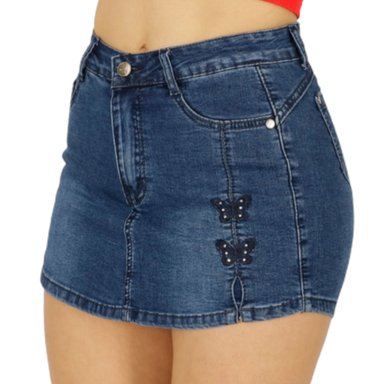 FALDA SHORT MUJER MEGABAZAR AZUL J2068 J68 YASSNE - 3
