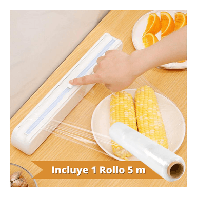 DISPENSADOR OKEIPO CORTADOR FILM ALUSA + 1 ROLLO ALUSA 5M COCINA HOGAR - 1