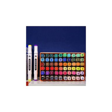 MARCADORES DOBLE PUNTA 60 COLORES PLUMONES - 2
