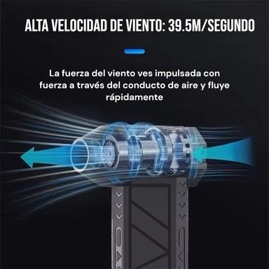 SOPLADOR TURBO JET INALÁMBRICO PARA BARBERIA - PELUQUERIA Y TODO USO - 8