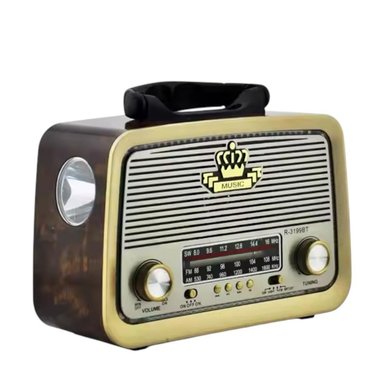 RADIO PORTÁTIL LINTERNA BLUETOOTH RECARGABLE Y A PILAS RETRO VINTAGE Café - 2