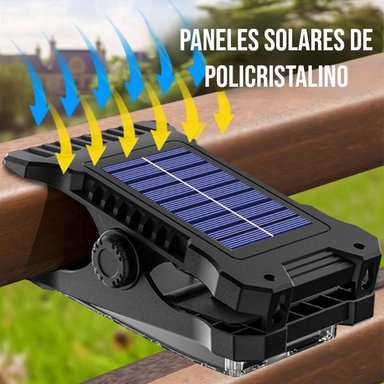 FOCO SOLAR LED CON PINZAS EXTERIOR PORTÁTIL RECARGABLE - 5