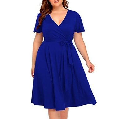 VESTIDO ACAMPANADO MUJER KADRIHEL ROJO IDEAL PARA FIESTA GALA COCTEL BODA VC024 - 1
