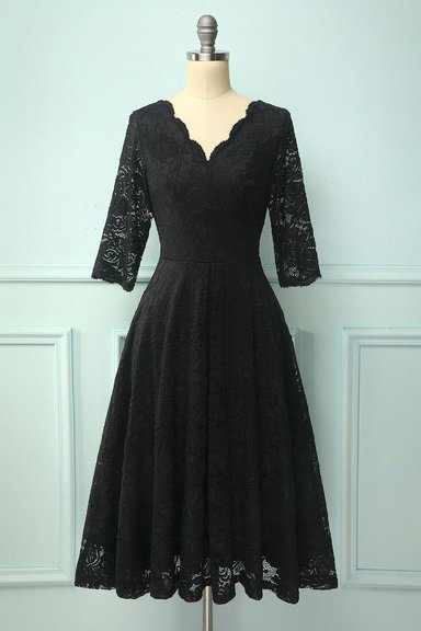 VESTIDO ACAMPANADO MUJER KADRIHEL BURDEO IDEAL PARA FIESTA GALA COCTEL BODA VC053 - 1