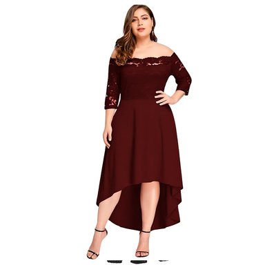 VESTIDO ASIMETRICO MUJER KADRIHEL BURDEO CON FORMA IDEAL PARA FIESTA GALA COCTEL BODA VA019 - 1
