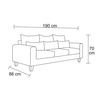 SOFA 3 Y 2 CUERPOS RAMIS EN TELA GRIS, SET PARA LIVING - 3