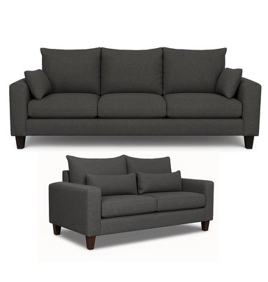 SOFA 3 Y 2 CUERPOS RAMIS EN TELA GRIS, SET PARA LIVING - 5