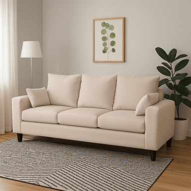 SOFA 3 CUERPOS RAMIS BEIGE TELA – CONFORT Y ESTILO PARA TU HOGAR - 1